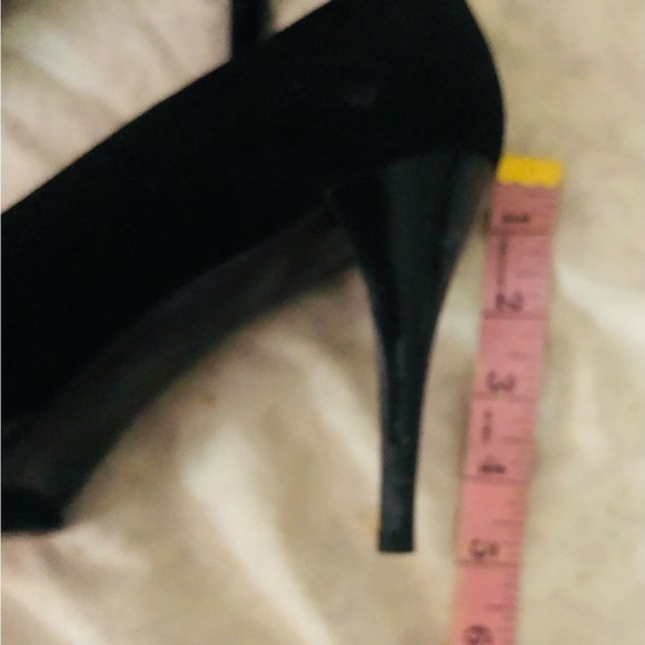 Stuart Weitzman  size 10 black suede pumps silver studs platform at toe - Picture 14 of 16